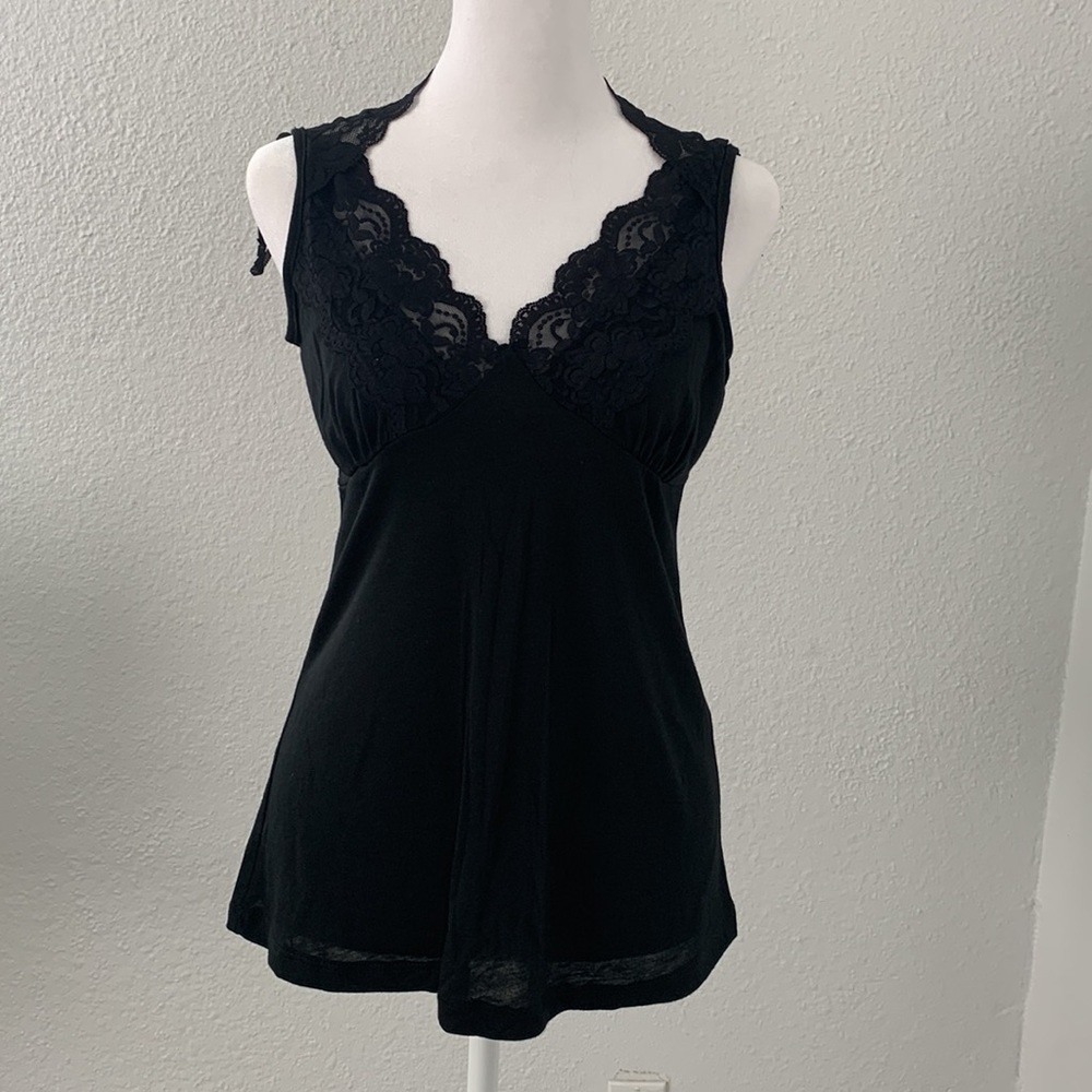 Free Lunch brand black with lace tank top